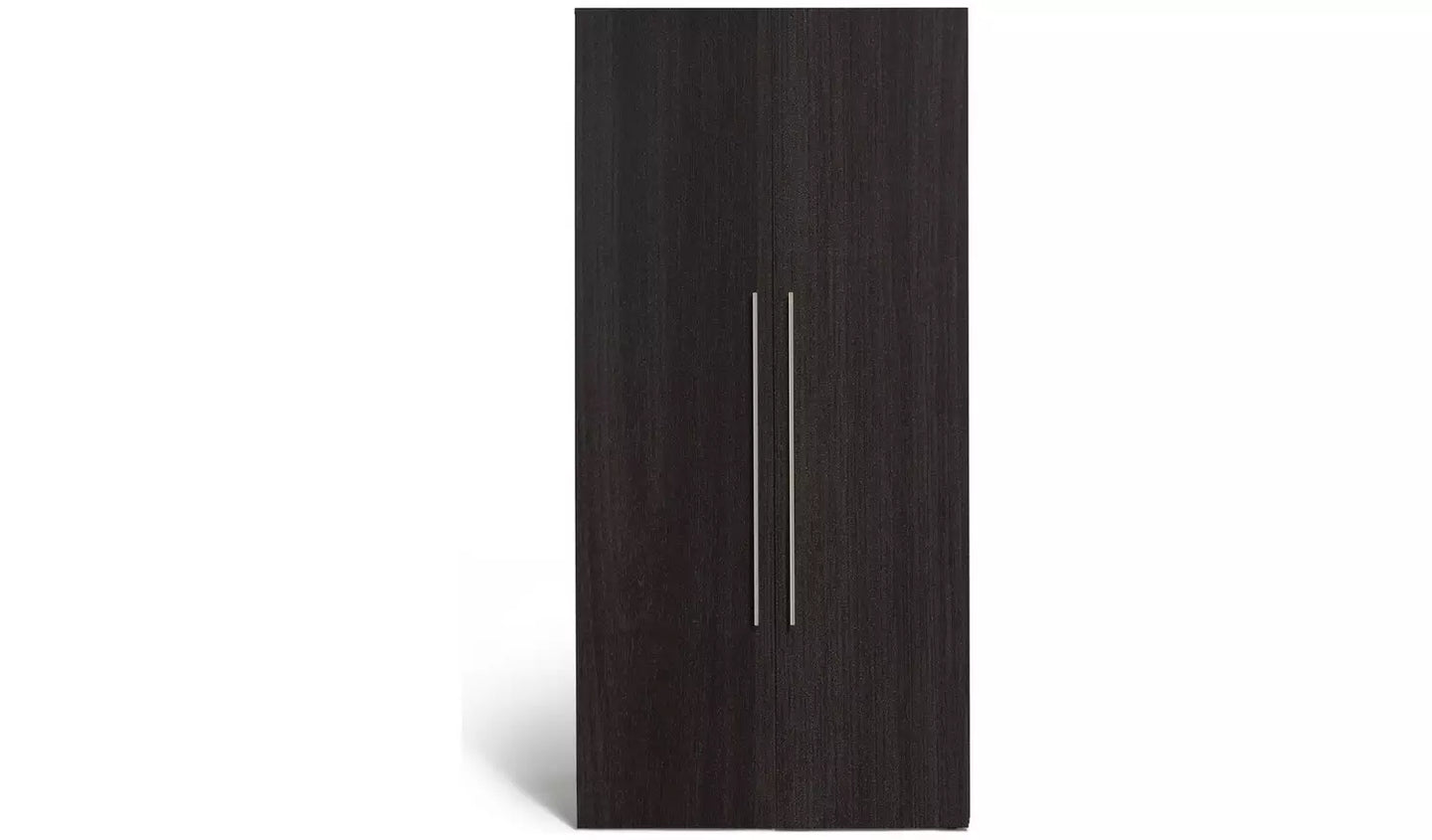 Habitat Atlas 2 Door Wardrobe - Black & Brown